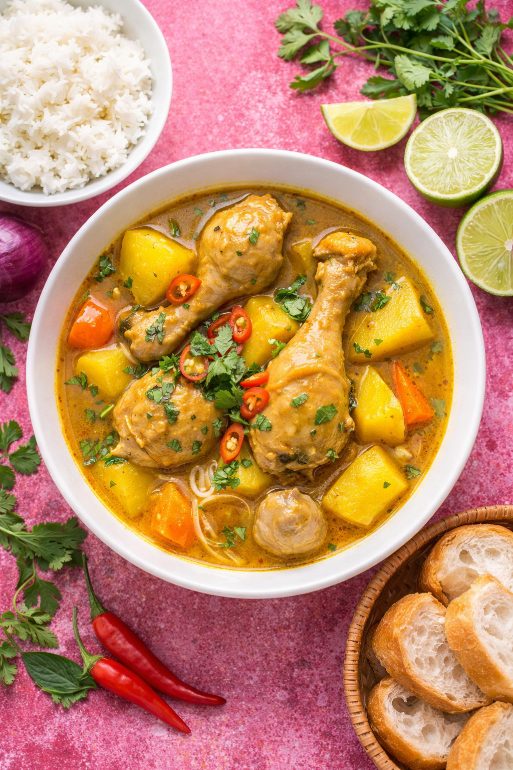 Curry vietnamien et baguette fraîche